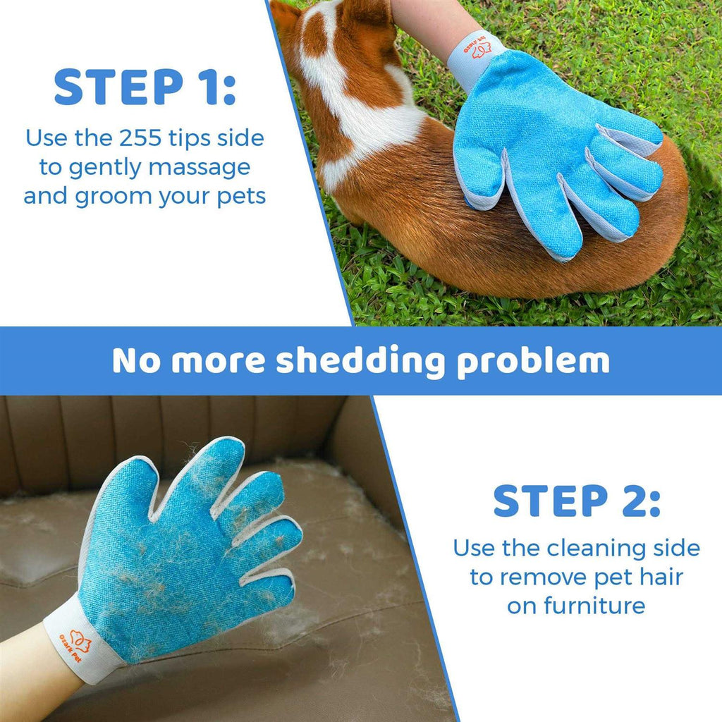 Dog and Cat Deshedding Brush and Shedding Glove A553