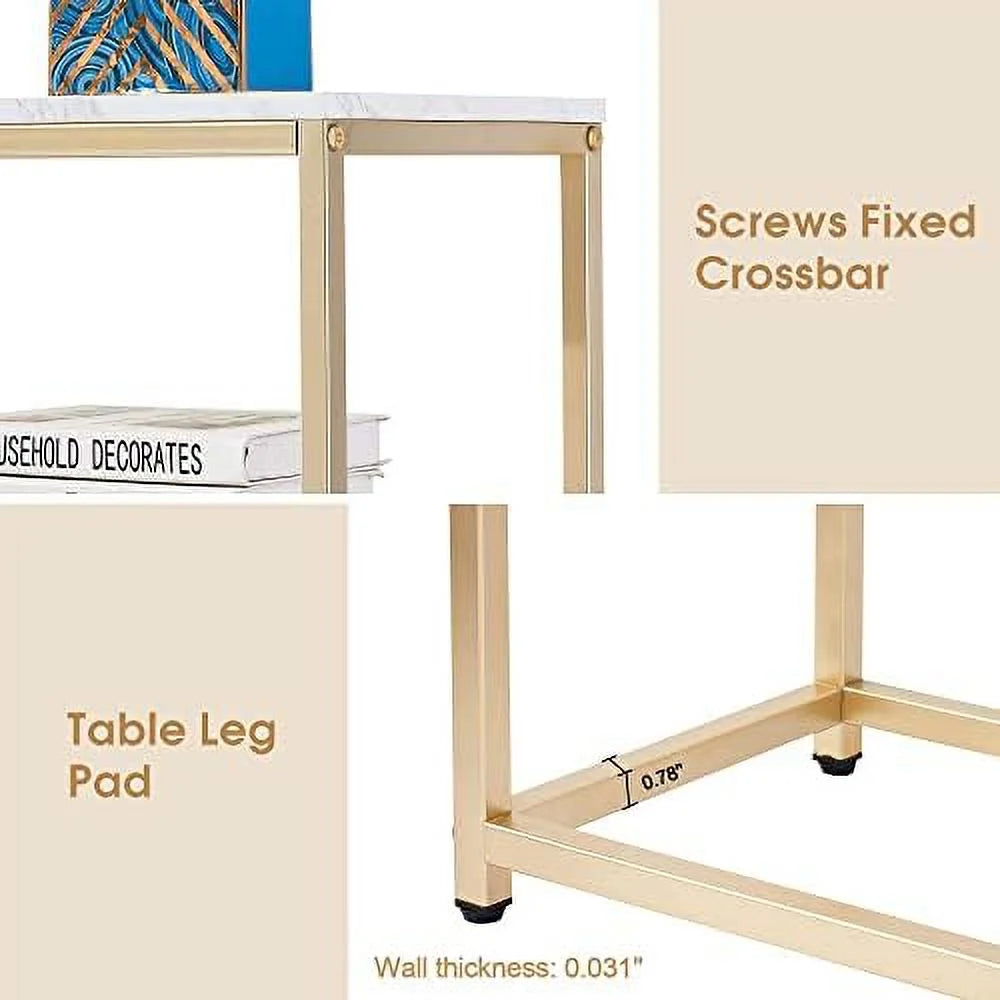 Narrow White Marble Console Table 47 inch P4745