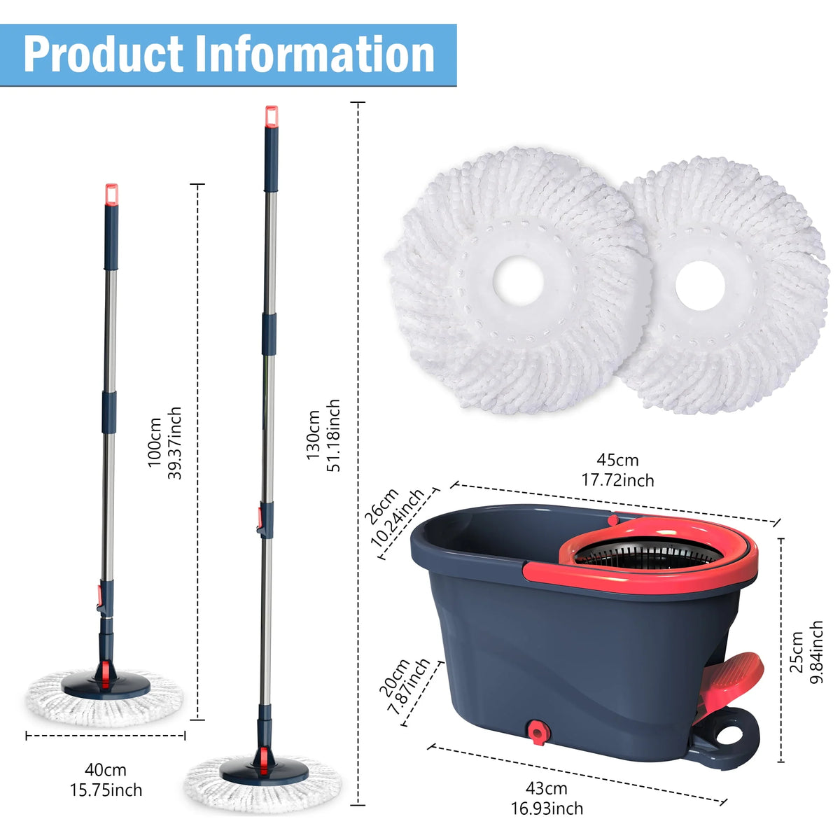 Green Spin Mop and Bucket with Wringer Set I6991