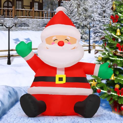5 FT Christmas Inflatables Santa Claus with Built-in LEDs P9595