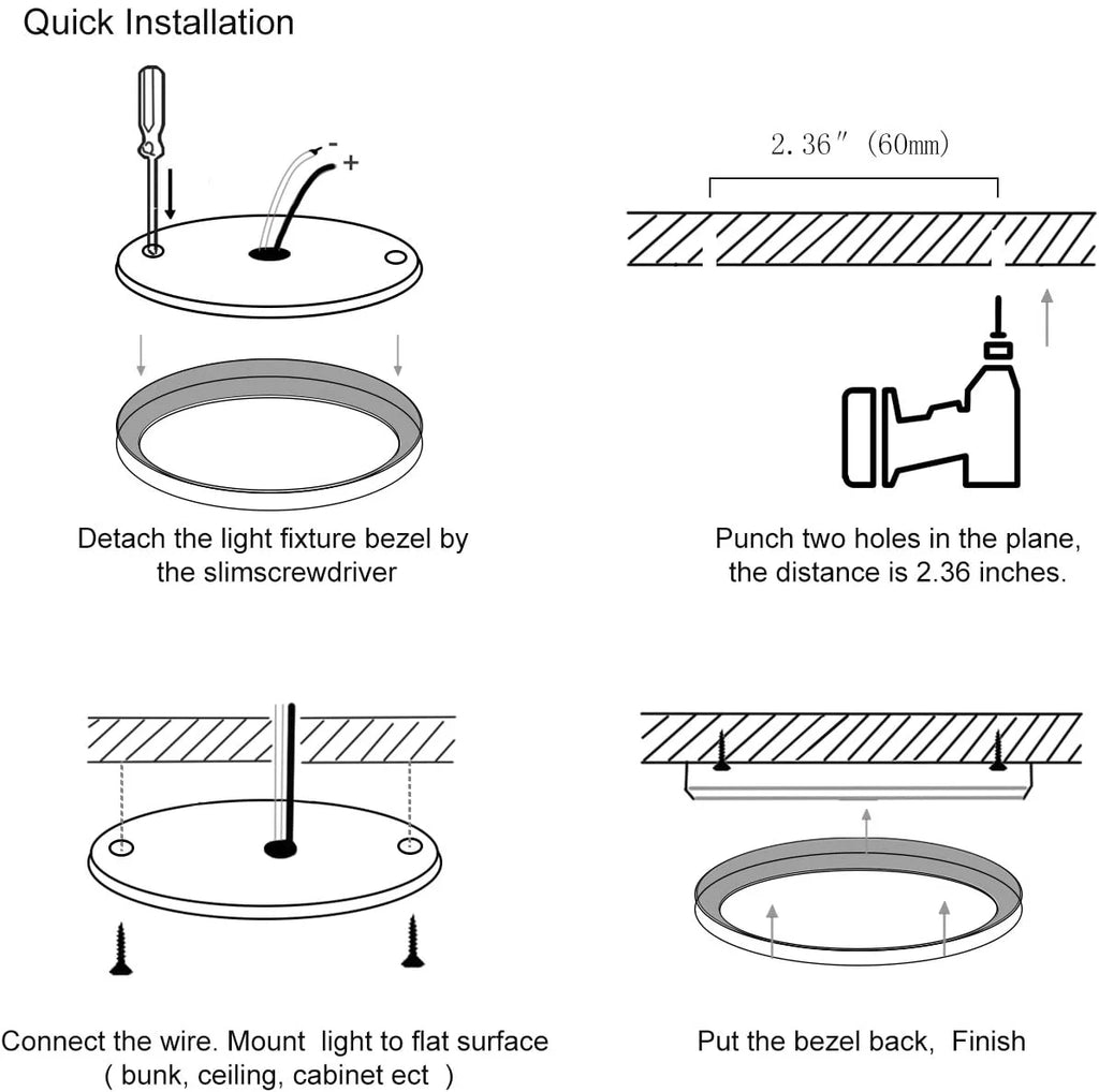 12V 3W 2800K Warm White Surface Mounted LED Ceiling Light O817