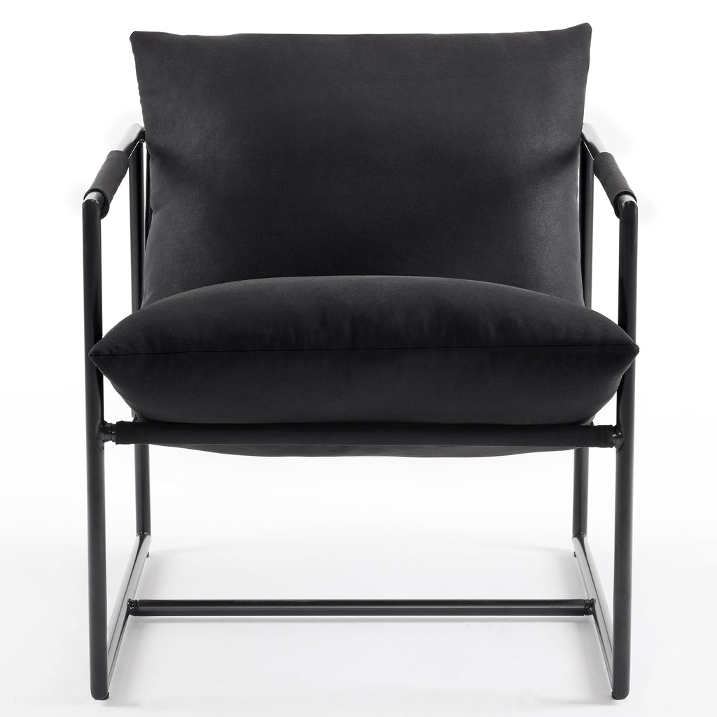 Black Metal Framed Sling Accent Chair Z632485