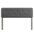 Tufted Wood Queen Headboard in Grey/Charcoal V6792