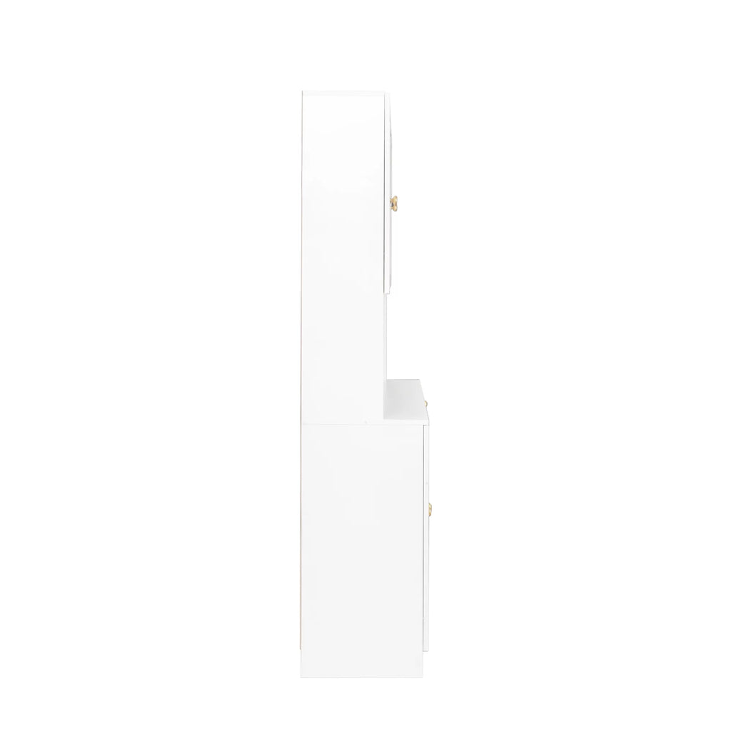 70.87" Tall White Wardrobe with 6 Doors, 1 Shelf and 1 Drawer P5502
