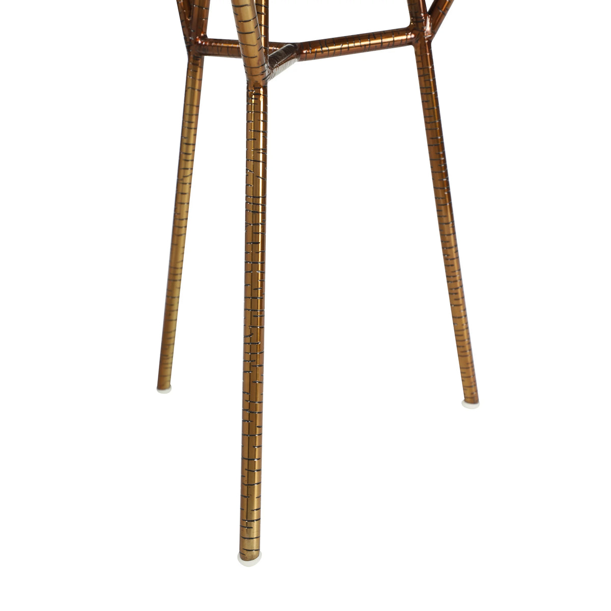 Bronze Petrified Stone 3 Tier Accent Table with Gold Base X5863
