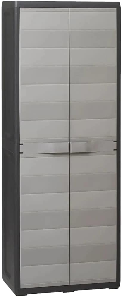 Black Polypropylene Garden Storage Cabinet with 2 Shelves N417