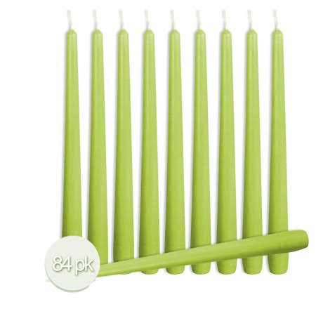 14 inch Lime Green Dripless Taper Candles, 84 Pack V4897