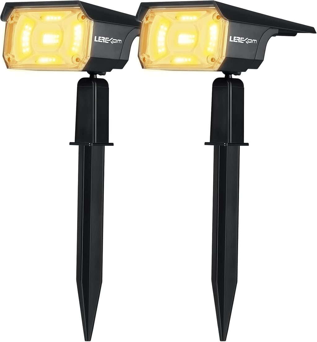 Solar Spot Lights Outdoor, IP65 Waterproof 40 LEDs, USB & Solar Powered, 2 Pack B437421