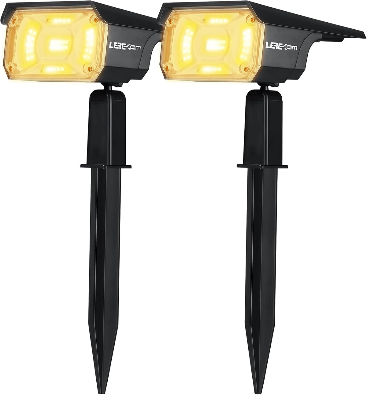 Solar Spot Lights Outdoor, IP65 Waterproof 40 LEDs, USB & Solar Powered, 2 Pack B437421