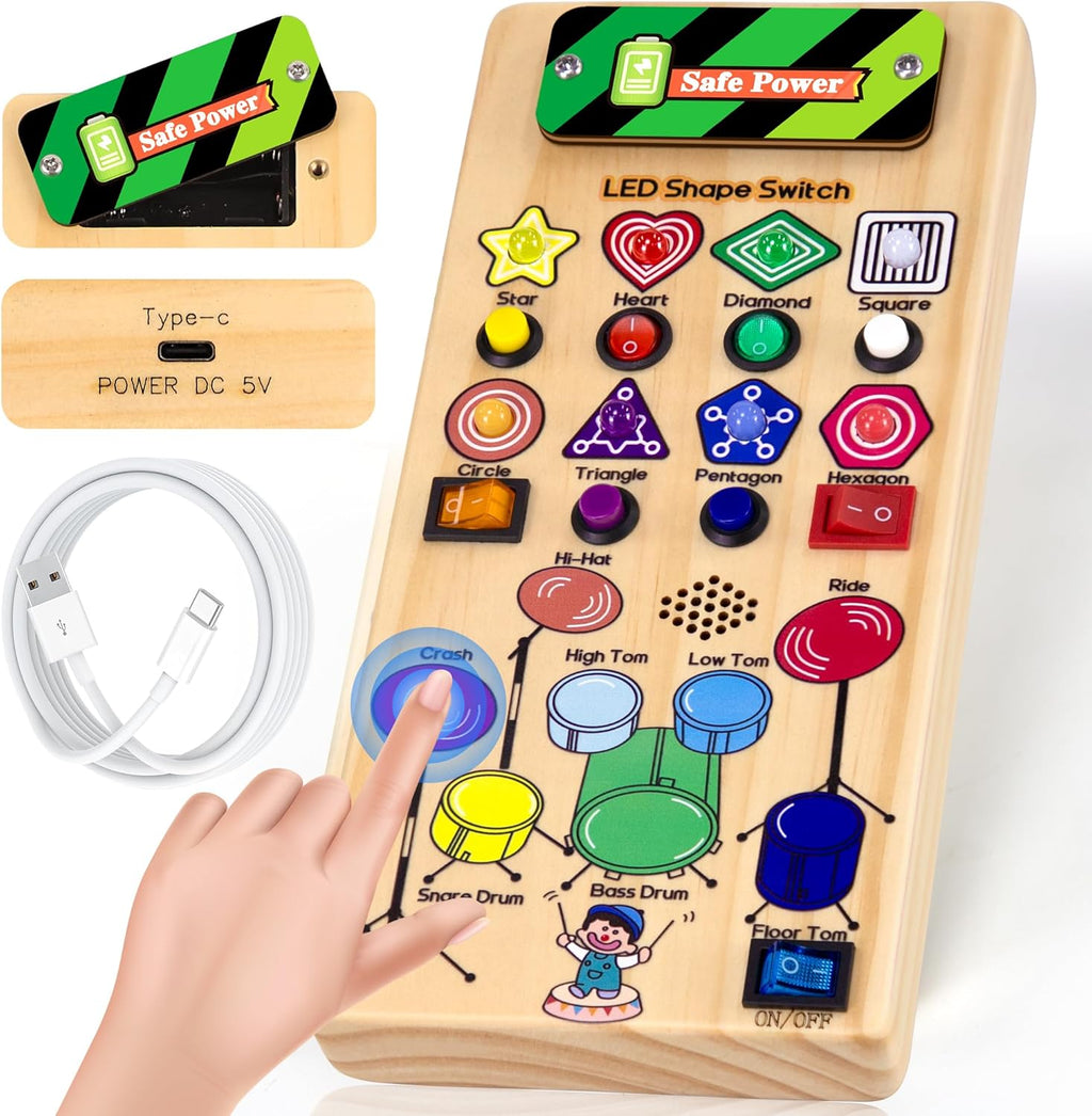USB Busy Board with LED Shape Switch and Drum Set W169