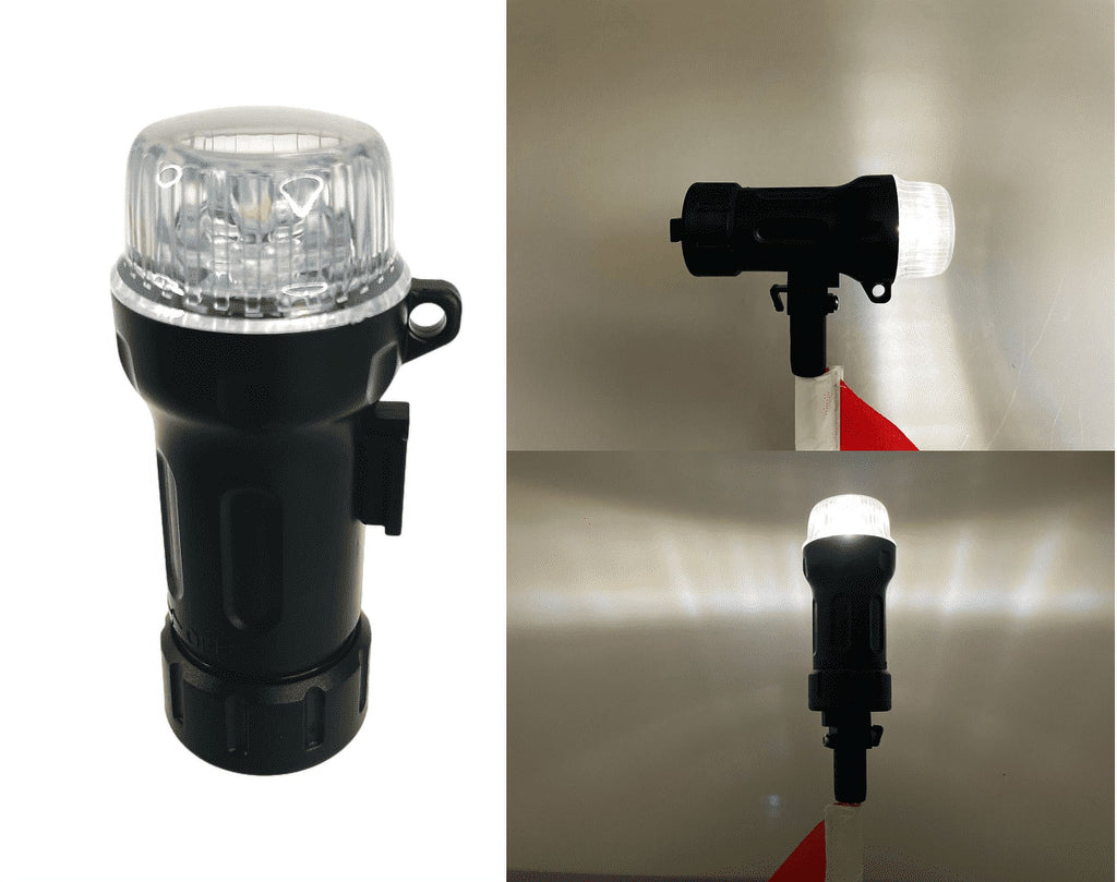 Red Triangle Flag Pole Socket Base Bronze Anodize Aluminum 5/16" Tube Foldable Pole with Light Y695