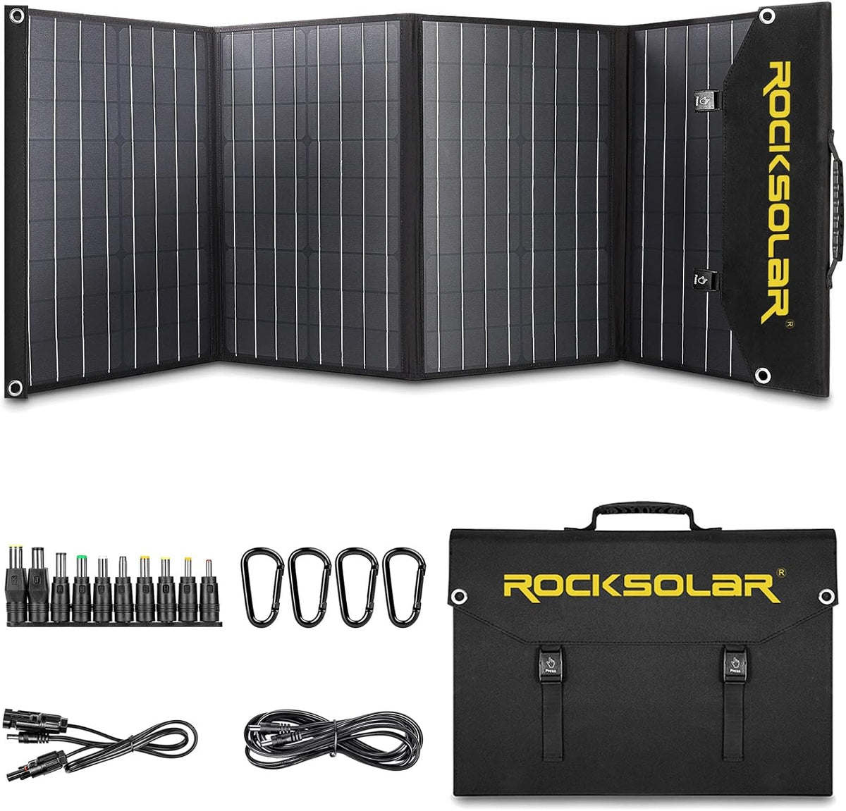 30 Watt Foldable Solar Panel Kit with Multiple 12V DC/USB/USB C PD Outlets W51612