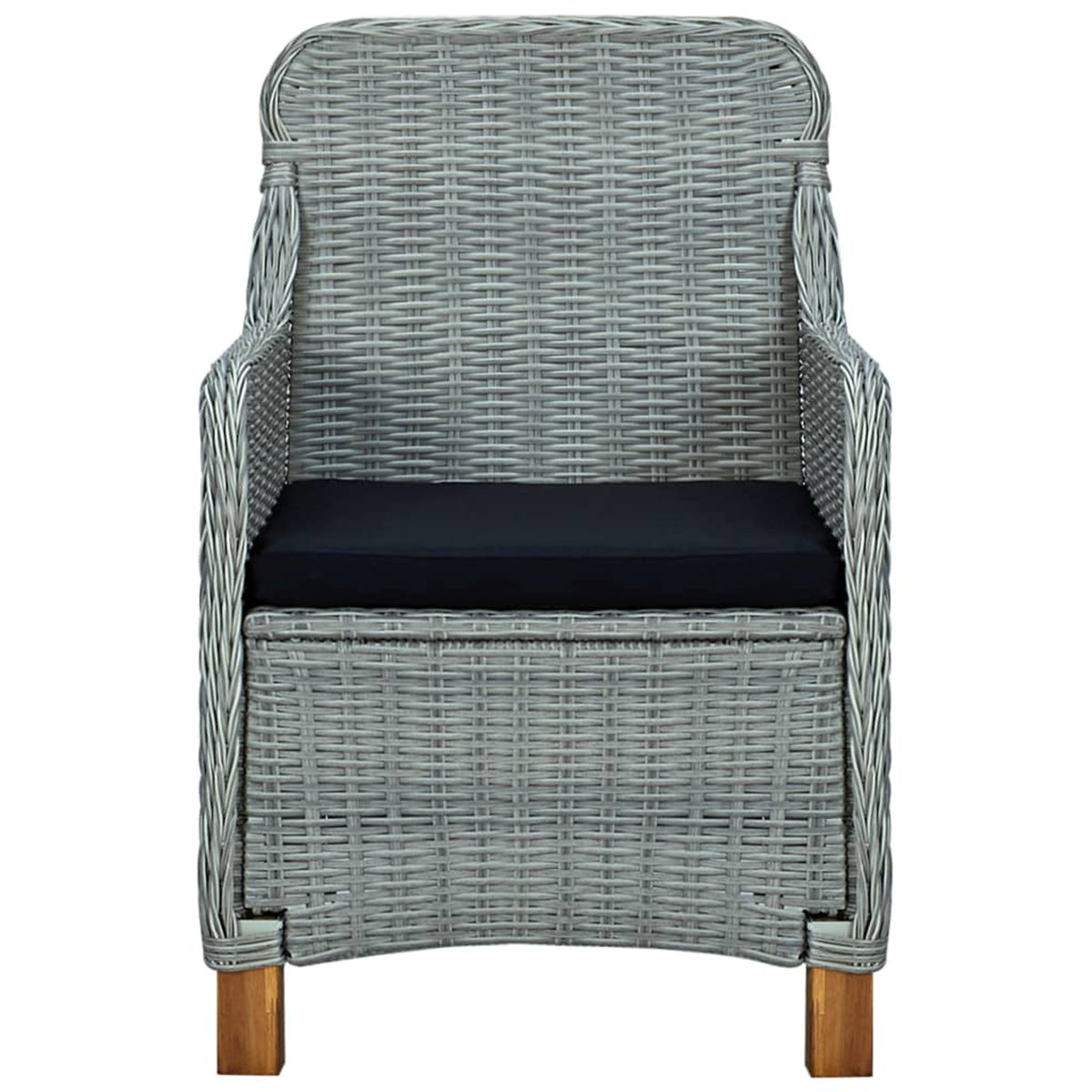 3 Piece Patio Lounge Set with Seat Cushion and Table Light Gray Poly Rattan Steel Frame J61189