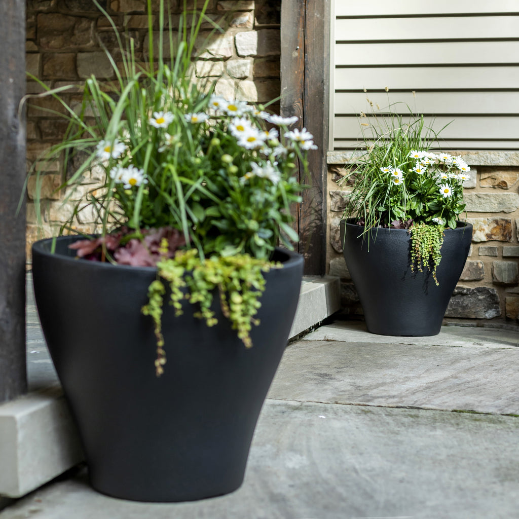 Dark Cedar Round Indoor Outdoor Plastic Planter and Pot I756