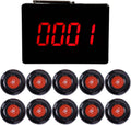 Wireless Calling System with 10 PCS Waterproof Call Buttons and 1 PC Display Receiver T782957