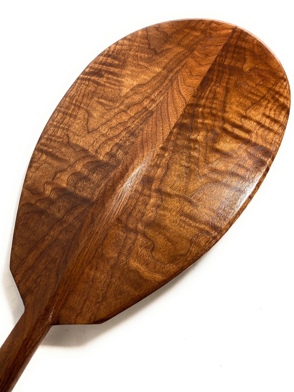 Black Walnut Tiger Curls Outrigger Paddle 60" Straight Shaft H5143