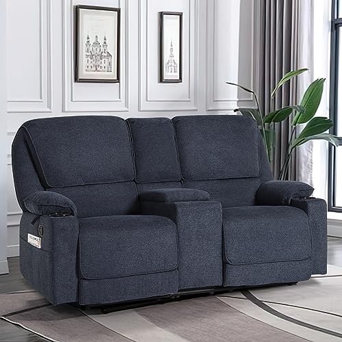 Light Grey 2 Seater Manual Reclining Loveseat Sofa U6893
