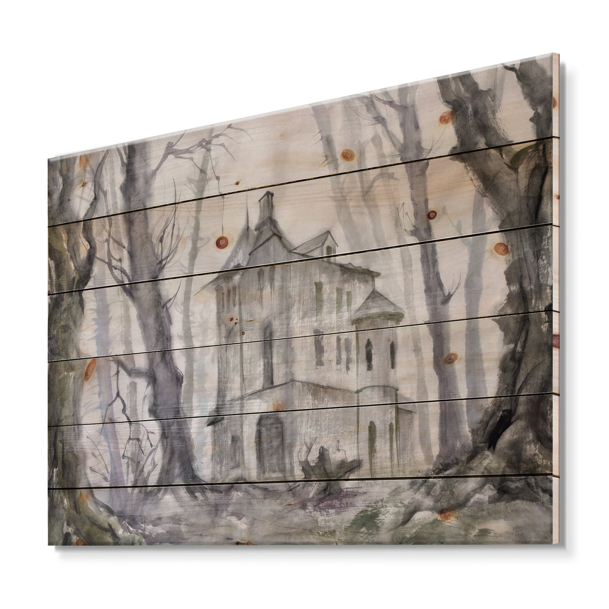 Traditional Print on Natural Pine Wood C491670
