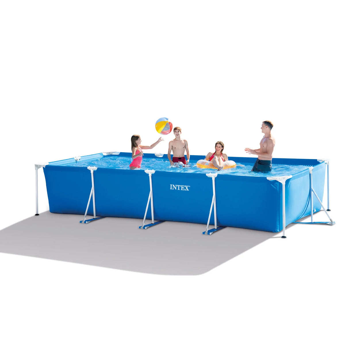14ft x 33in Rectangular Above Ground Swimming Pool with Filter D6357