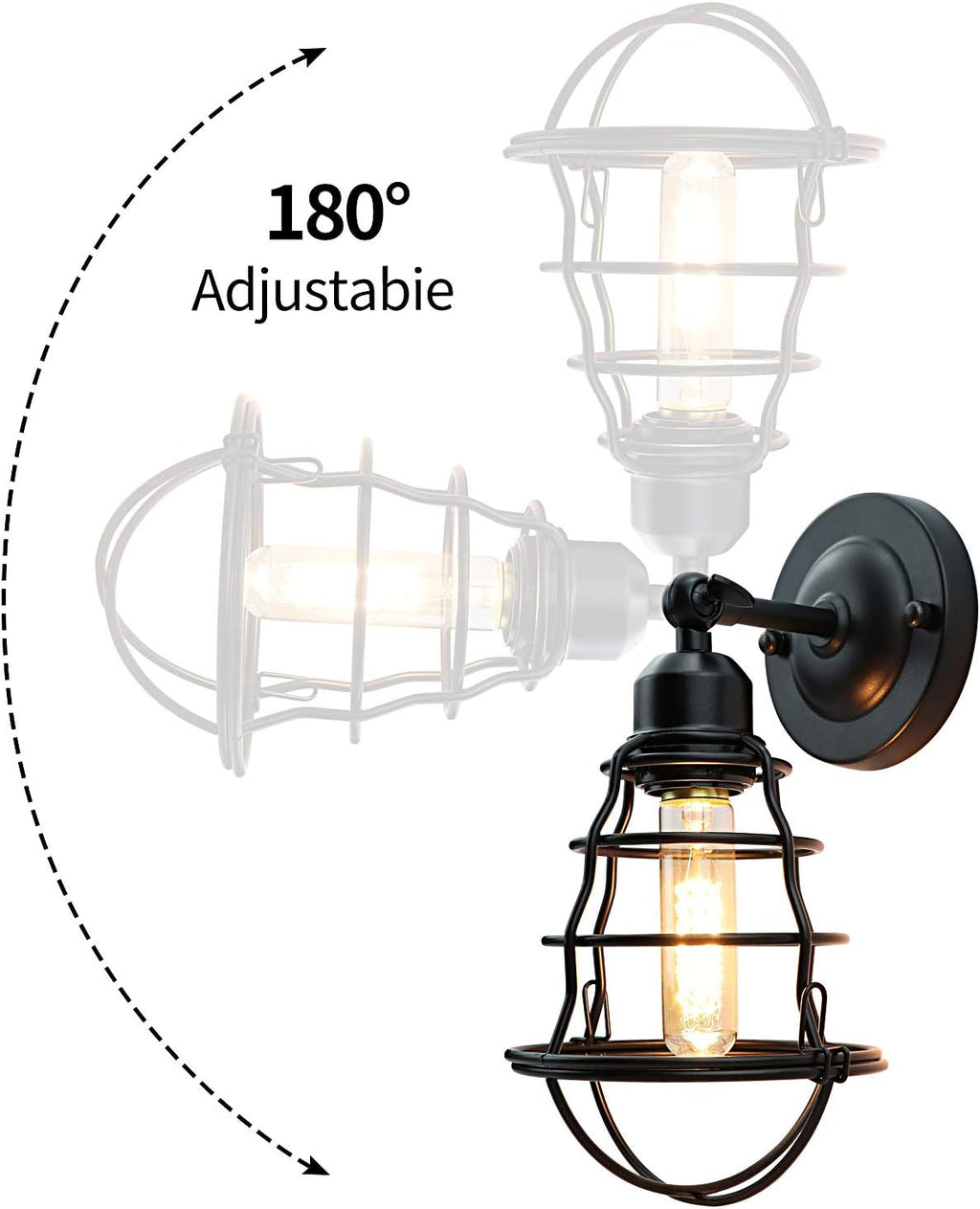 Black Wire Cage Wall Sconce 2pack O99370