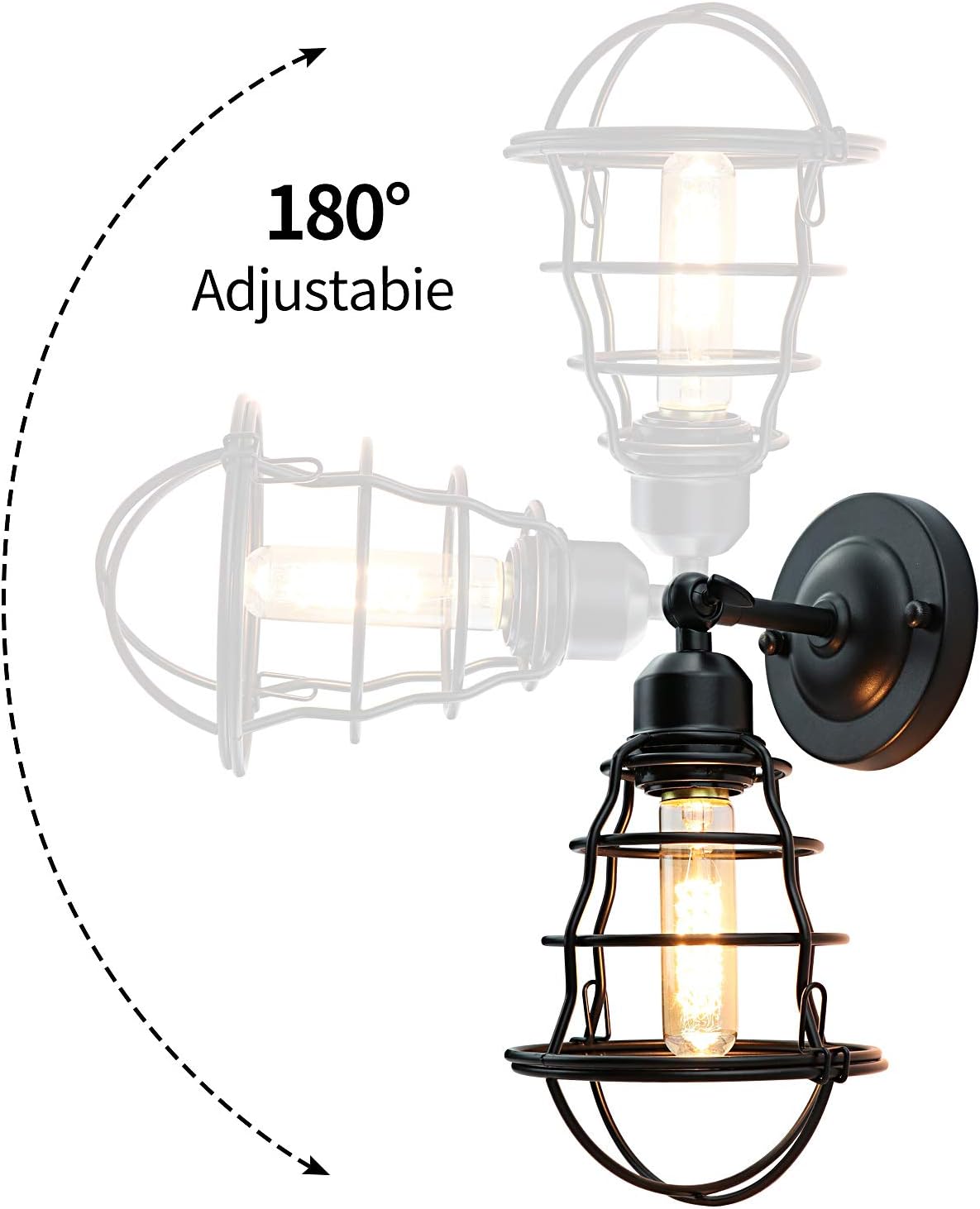 Black Wire Cage Wall Sconce 2pack O99370