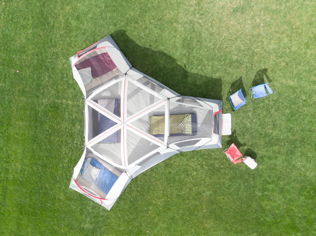 20-Person 4-Room Cabin Tent with 3 Separate Entrances G36212