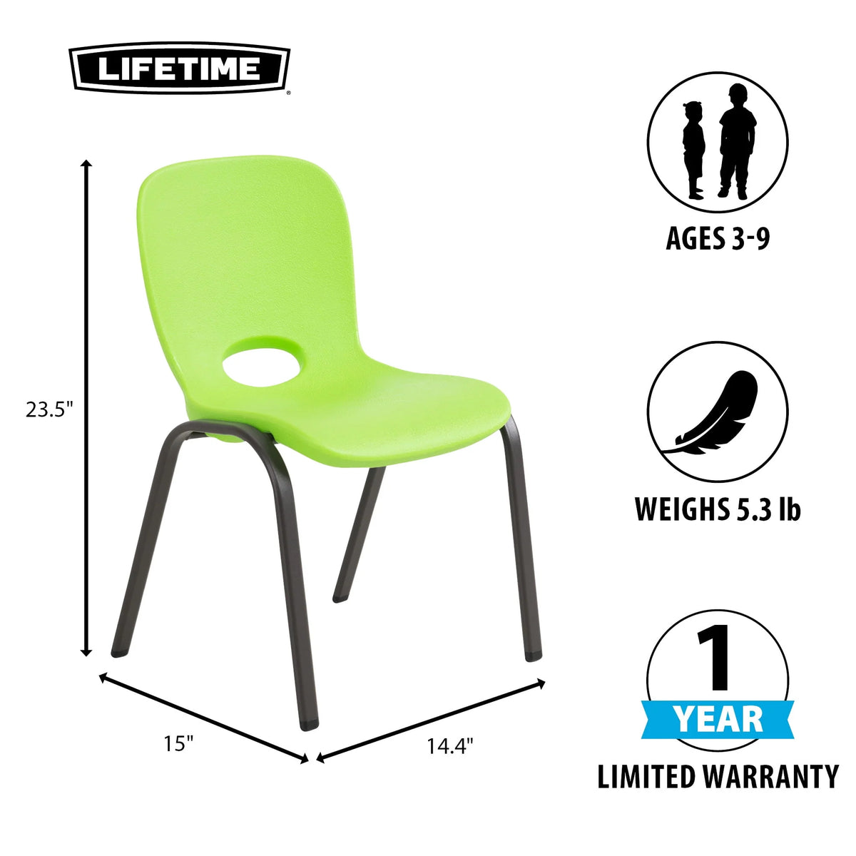 Lime Green Stacking Chairs 4 Pack V5217