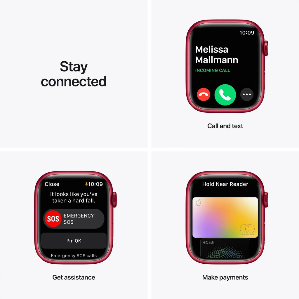 Red 45 mm Aluminum Case Smartwatch with Sport Band P6664