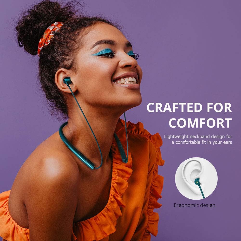 Wireless Bluetooth Headphones Neckbands with Magnetic Earbuds, Green, Pack of 2 Z33335