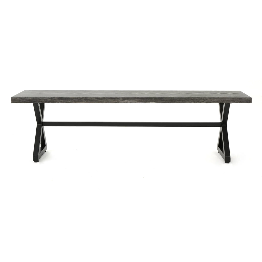 Gray Outdoor Aluminum Dining Bench W791516