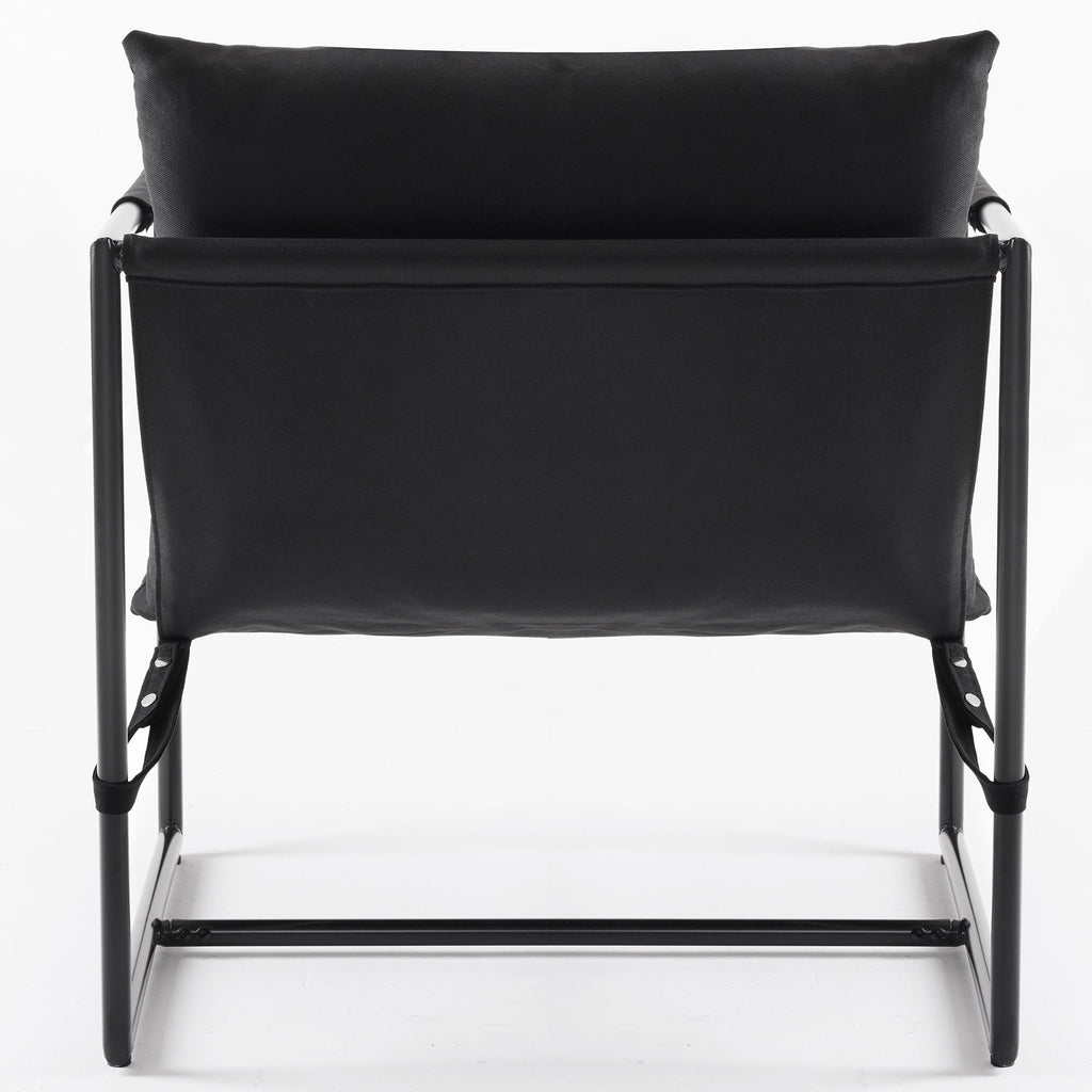 Black Metal Framed Sling Accent Chair Z632485
