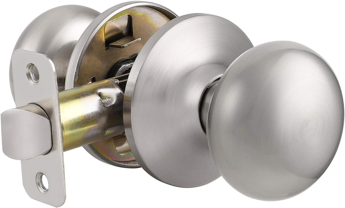 5 Pack Brushed Nickel Keyless Privacy Door Knobs T791423