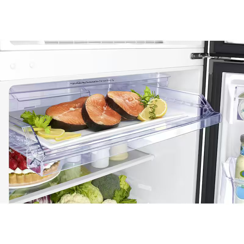 29 in. 17.6 cu. ft. Top Freezer Refrigerator with Ice Maker in Black Stainless Steel A5971