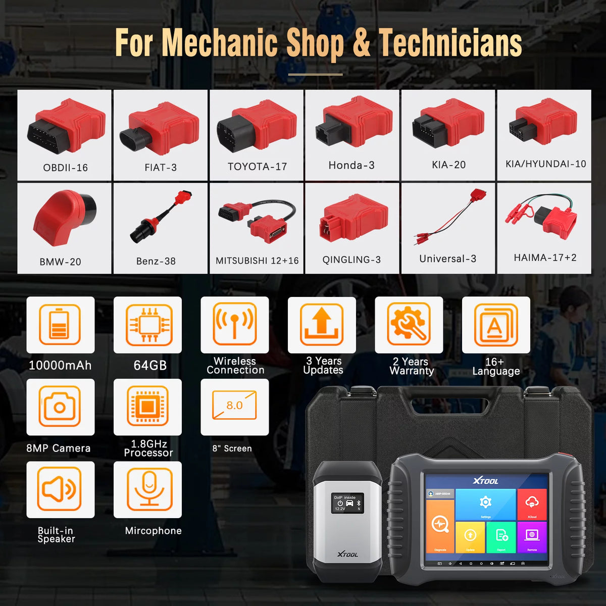 Automotive Diagnostic Scan Tool, Bi-Directional Bluetooth Car Scanner, 42 Services C9126