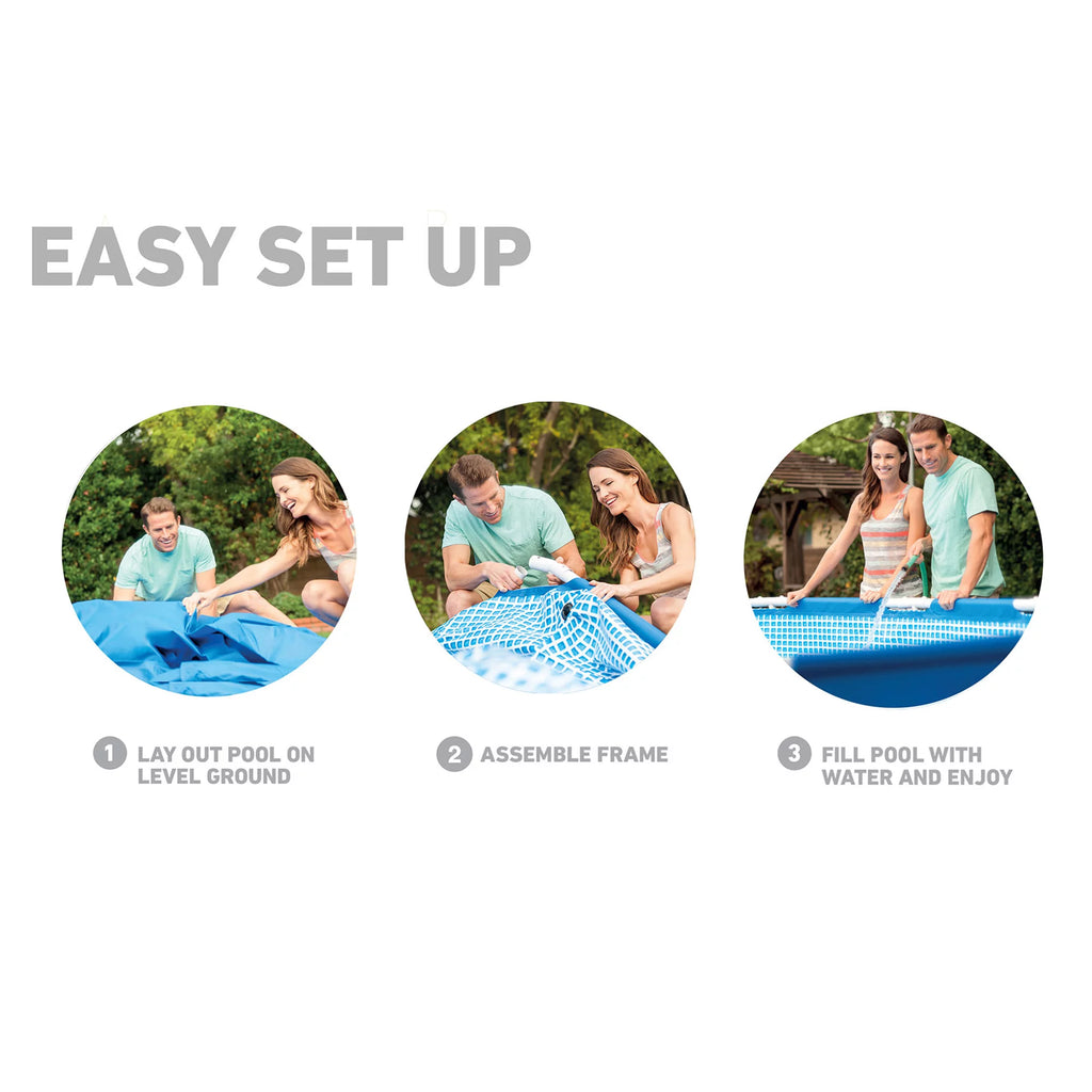 18ft x 48in Metal Frame Swimming Pool Set with Pump W7812
