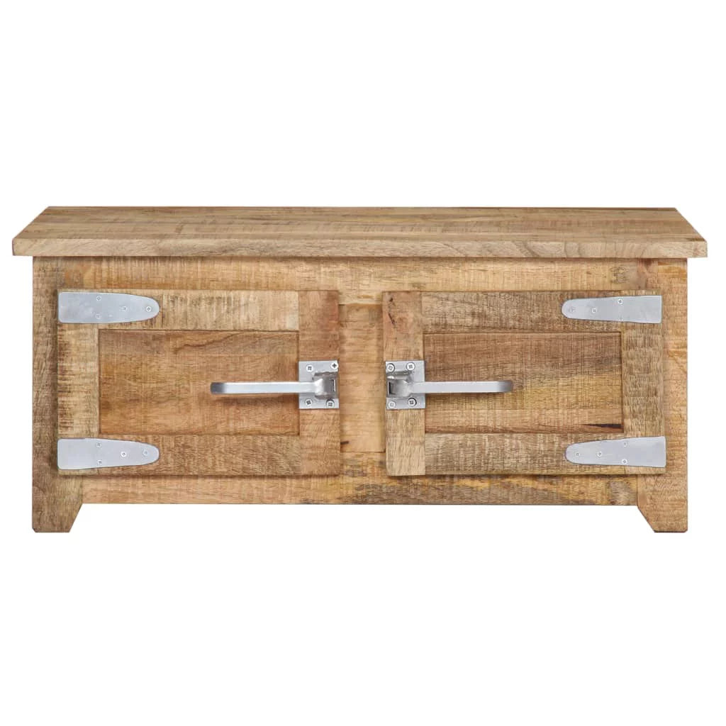 Mango Wood Coffee Table with 2 Cabinets and 2 Doors V62643