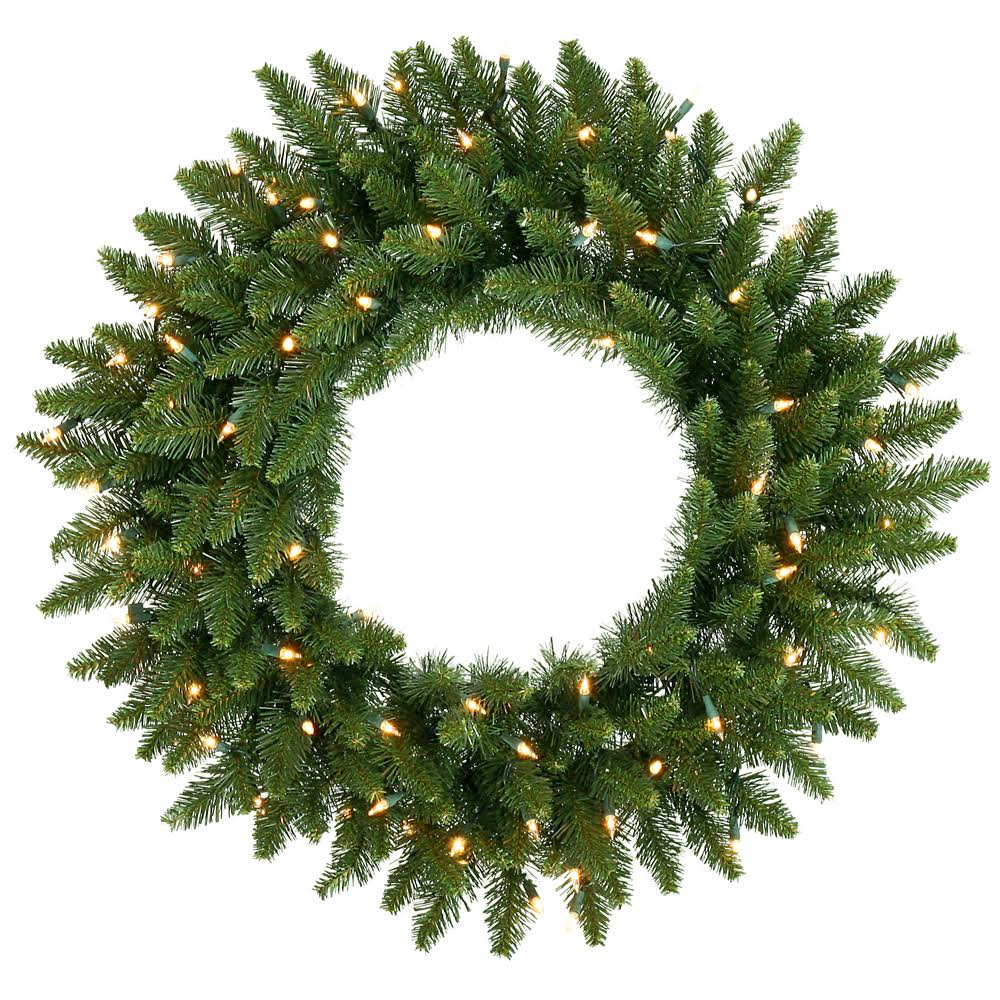 24 Inch Camdon Fir Wreath with 50 Clear Lights Q4502