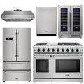 48 in. Gas Range, Range Hood, Refrigerator, Dishwasher, Wine Cooler F96166