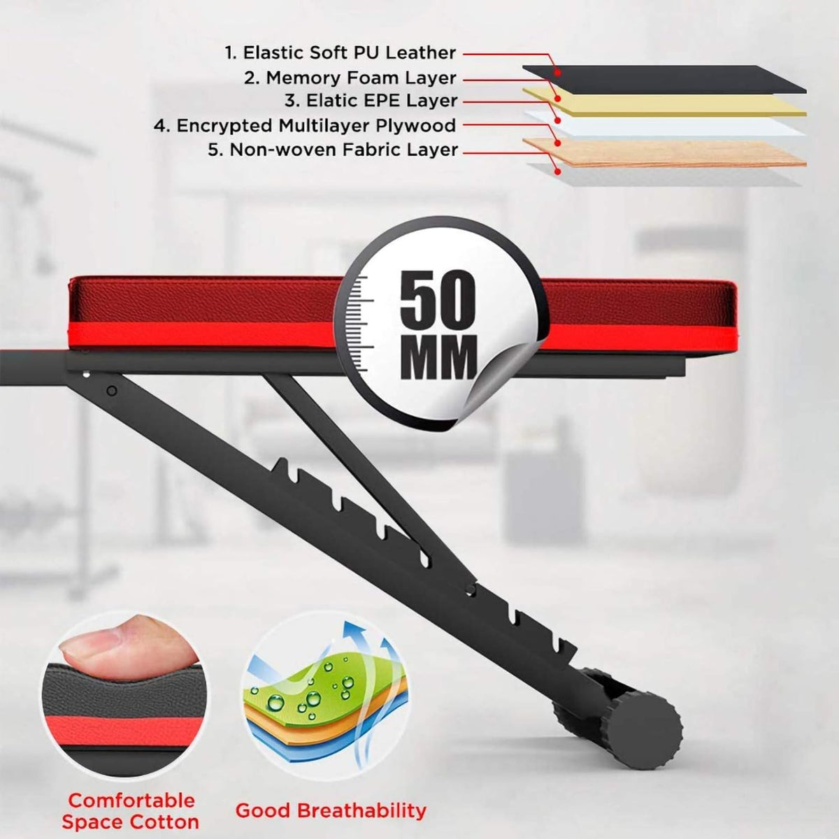 Folding Adjustable Weight Bench N54285