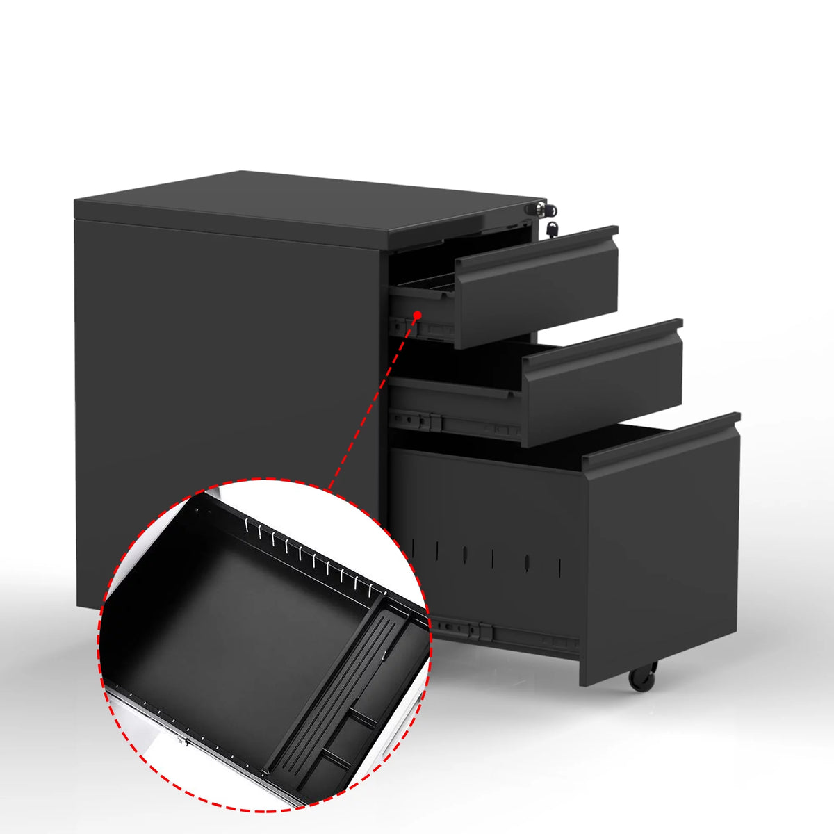 Metal 3 Drawer File Cabinet for Legal Or Letter Files A45516