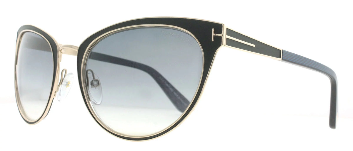 Matte Black Purple Gold Cat Eye Womens Sunglasses N2384
