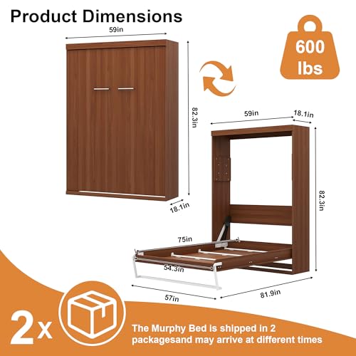 Full Brown Murphy Bed S377