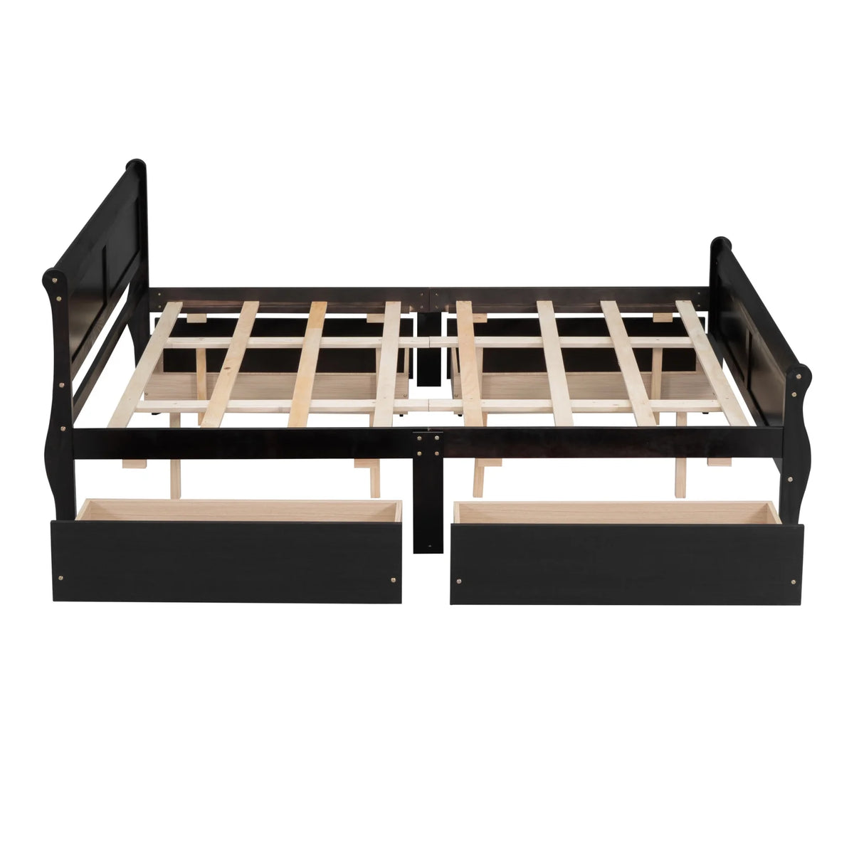 Queen Size Wood Platform Bed with 4 Drawers Y5346