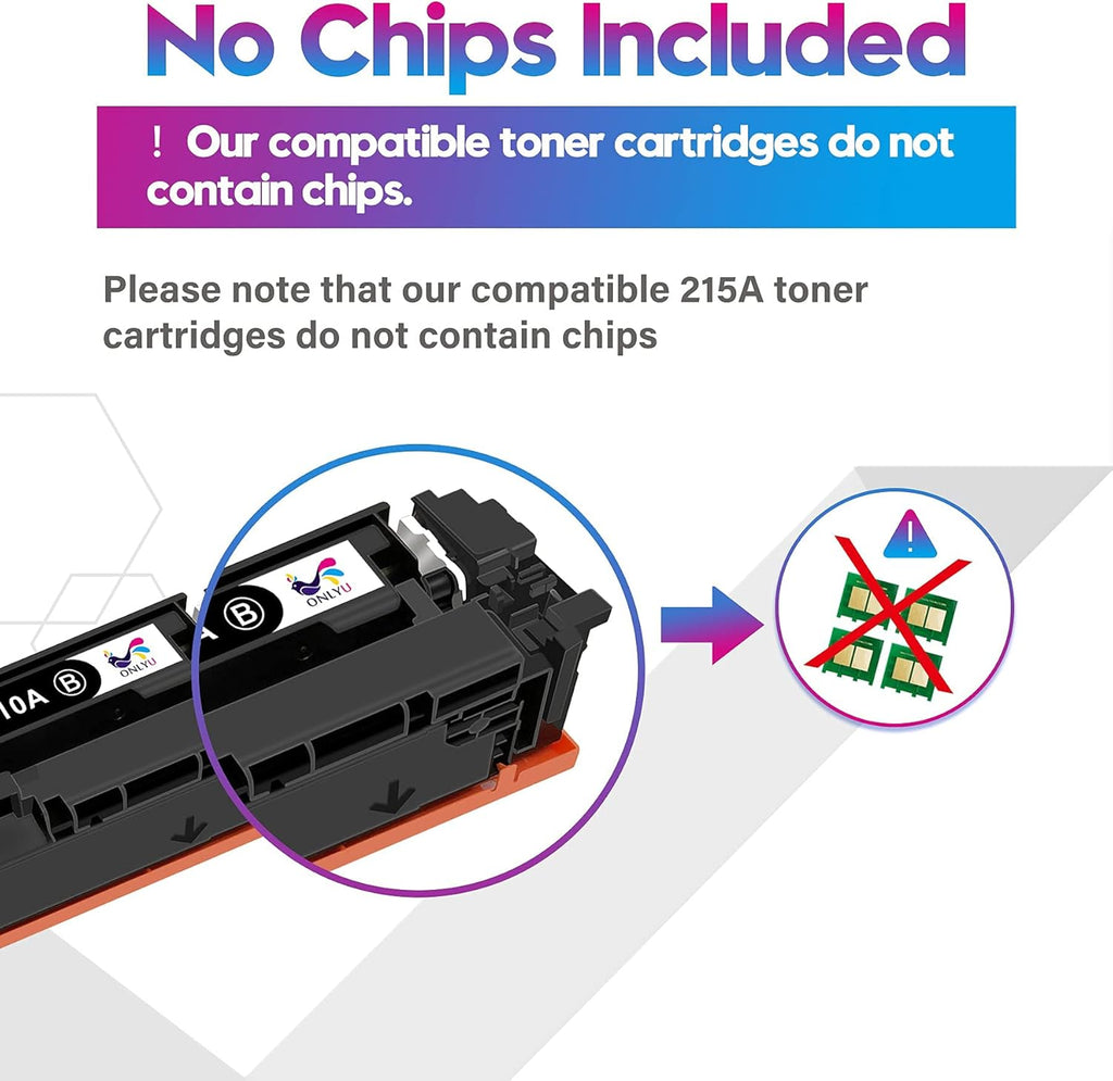 Compatible 215A Toner Cartridge 4-Pack Black Cyan Yellow Magenta C8123