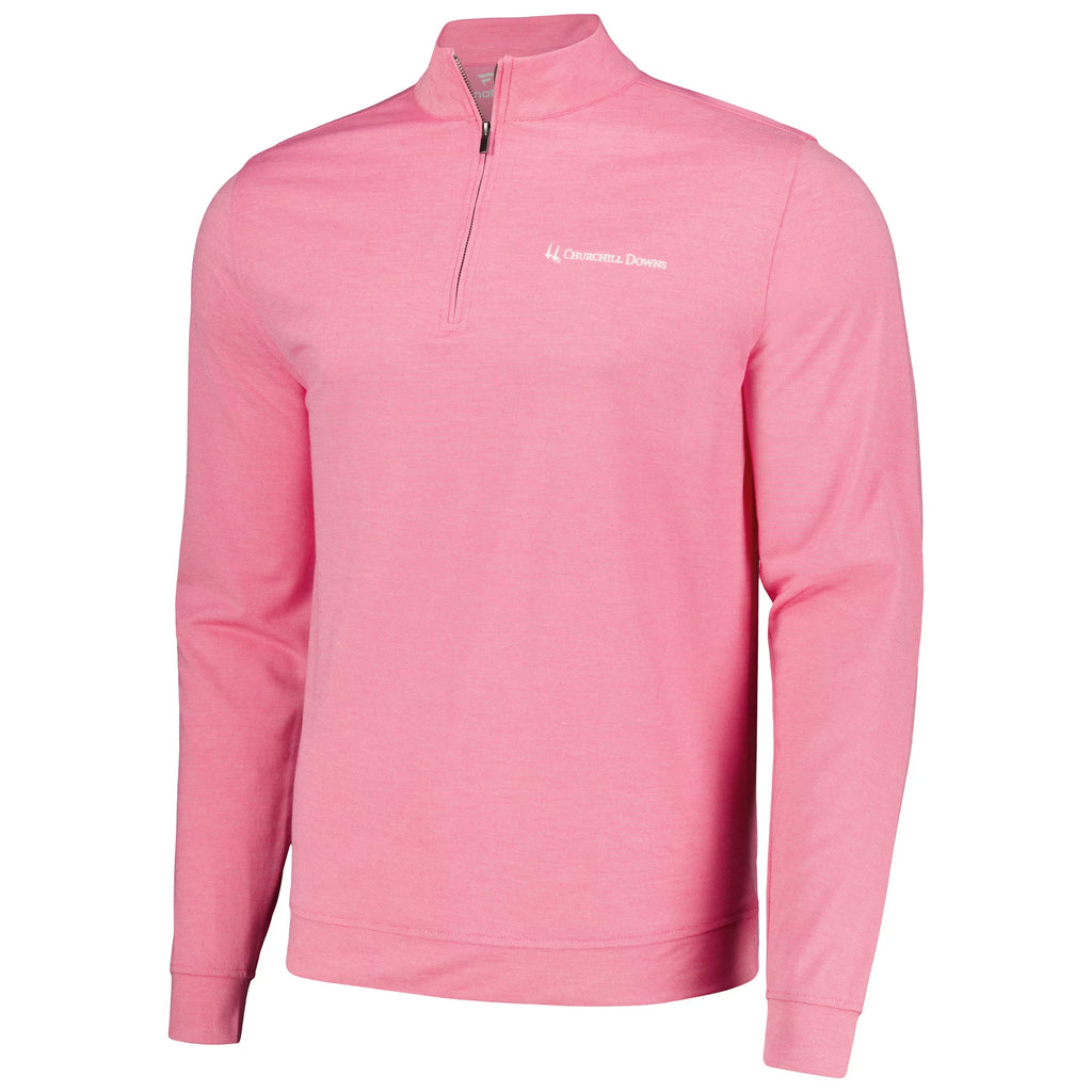 Men's Pink Tri-Blend Half-Zip Top V686