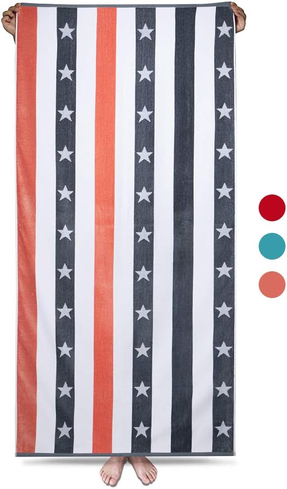 3 Pack 35 x 70 Inch Cotton Velour Beach Towel O7729