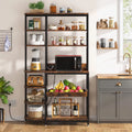 Brown 10-Tier Kitchen Bakers Rack with Power Outlets I41945