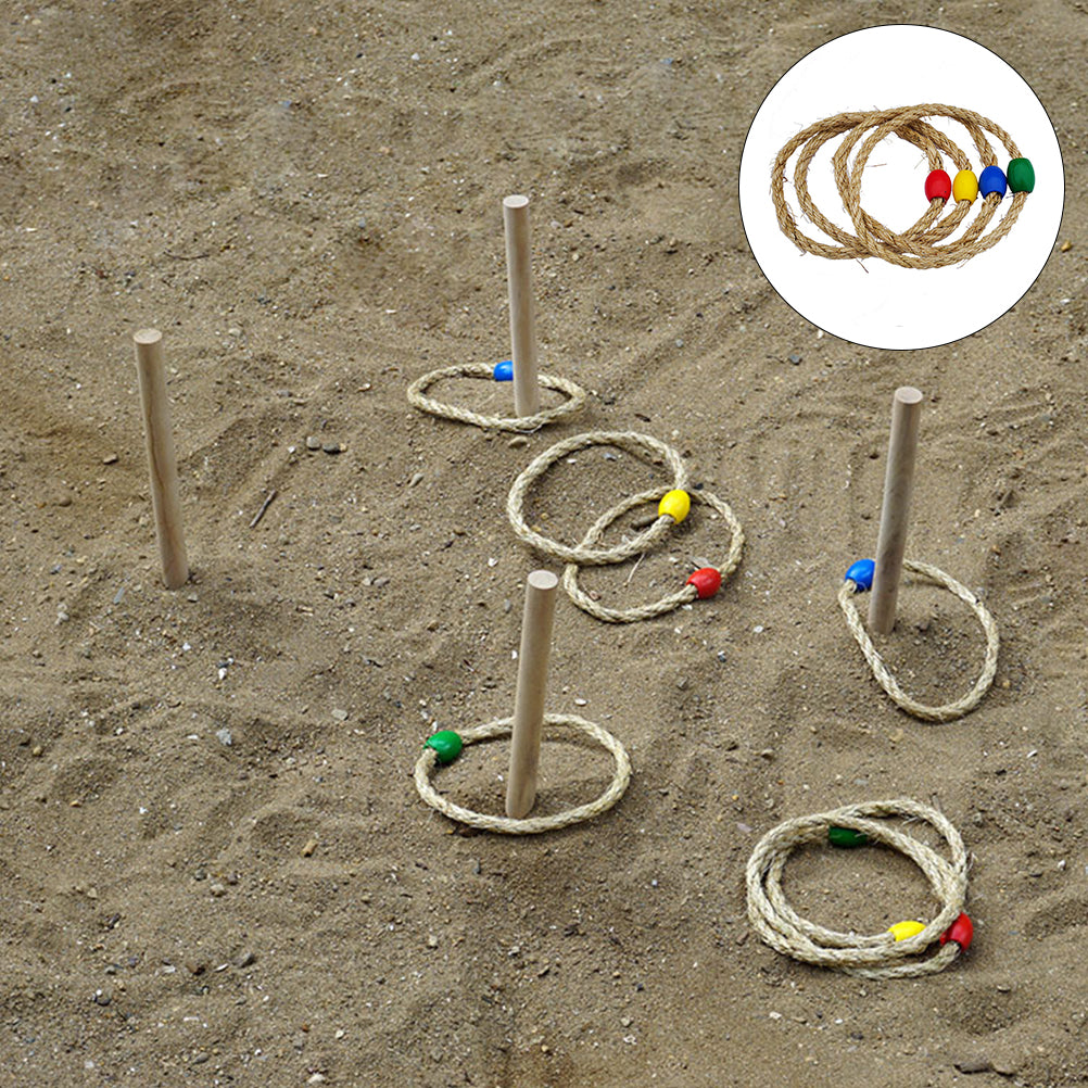 20 PCS Natural Rope Ring Toss Toy Carnival Game B692004