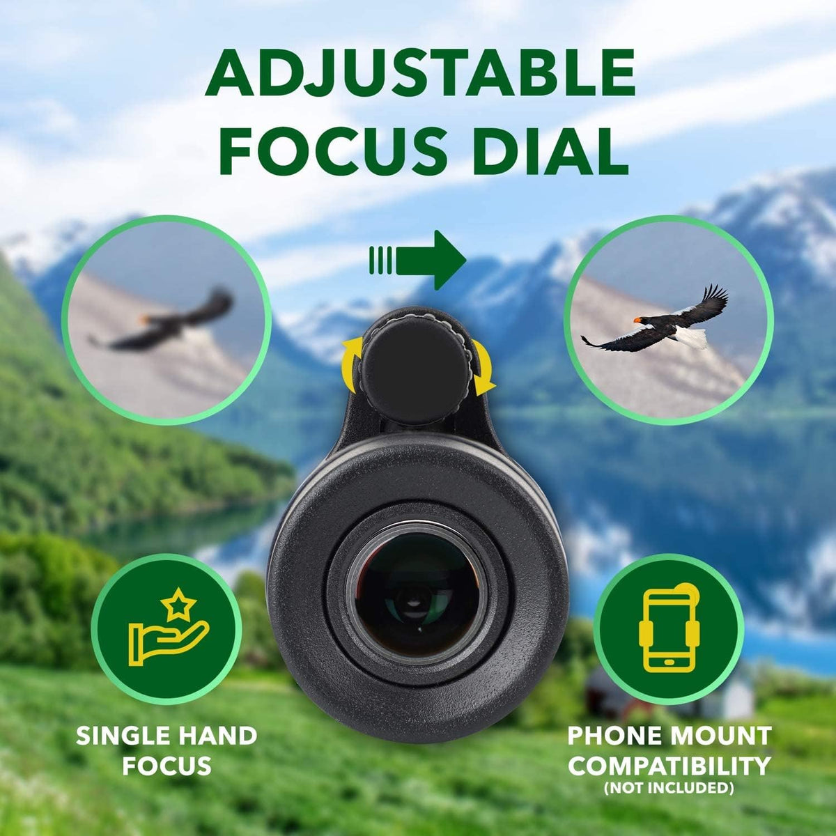 10X42 Waterproof Monocular Telescope with Tripod J17984