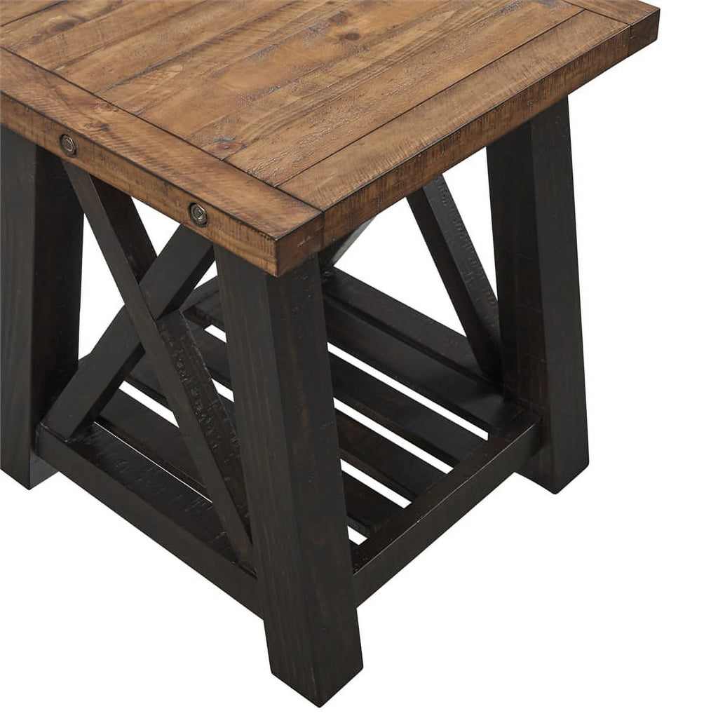 Black Solid Wood End Table Set of 2 W213